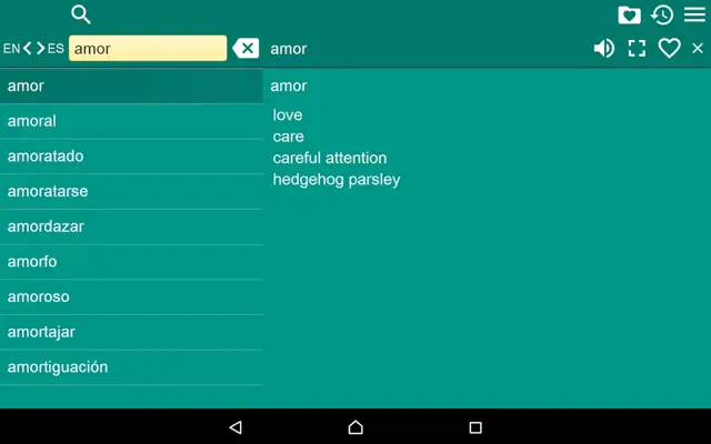 EN-ES Dictionary android App screenshot 1