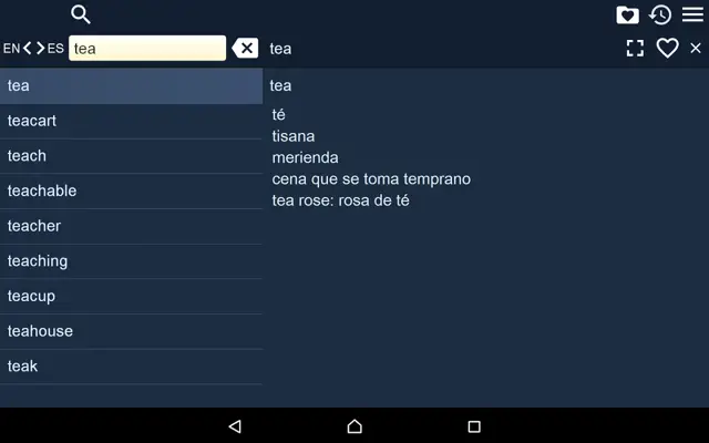 EN-ES Dictionary android App screenshot 3